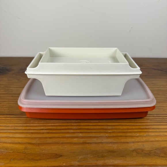 Vintage Tupperware Butter Dish + Rectangular Container | Modular Kitchen Set - Picture 4 of 13